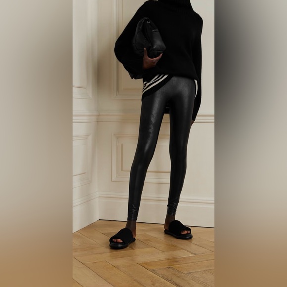 SPANX 100% AUTHENTIC FAUX EMBOSSED LEATH LEGGINGS SIZE LARGE $98 WORN 1x! - Picture 6 of 13